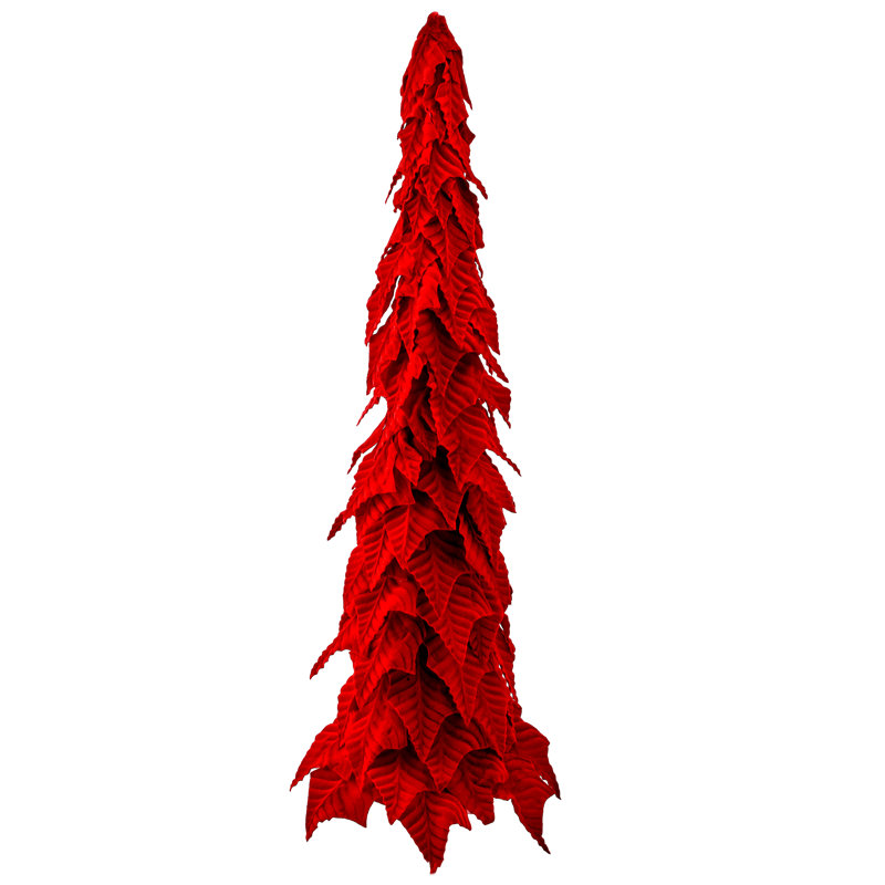 Arbre à cône velours poinsettia, 27", Rouge