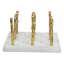 Tic Tac Toe Game Set, 7 Inch Gold Iron Decor, White Banswara Marble