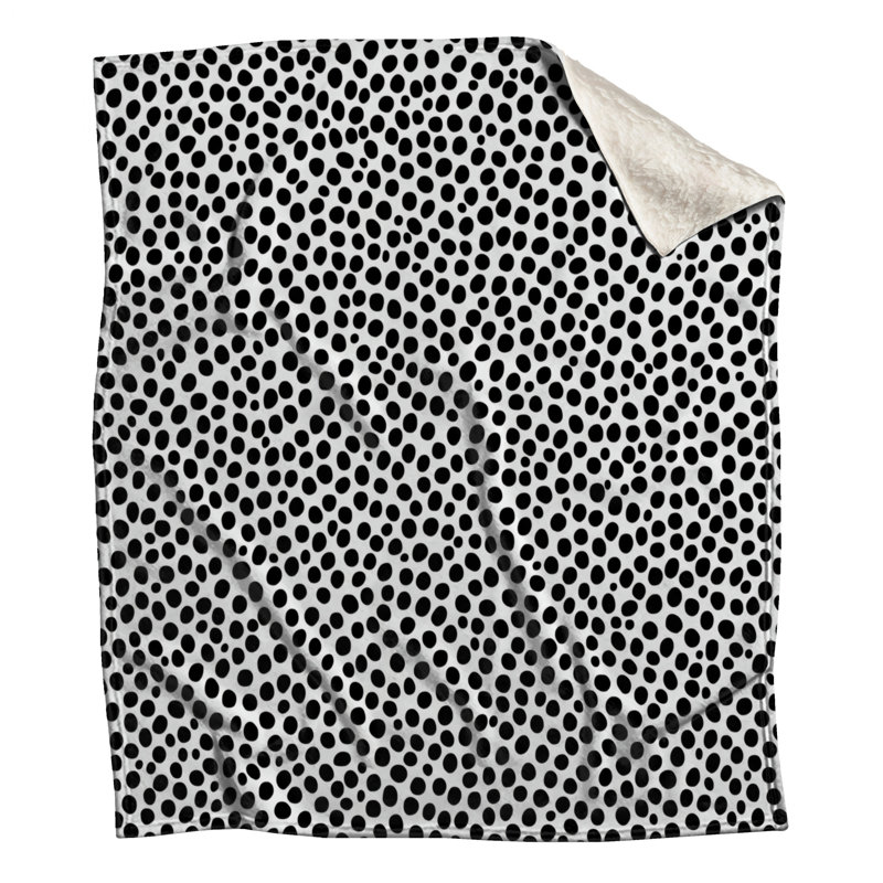Black White Dotted Pattern Blankets, 60in W x 80in H