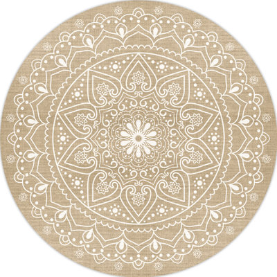 Nevaeh Round Vinyl Area Rug