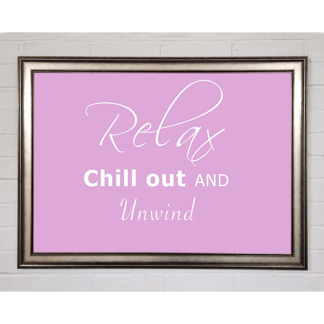 Badezimmer Zitat Relax Chill Out Pink - Einzelne Bilderrahmen Kunstdrucke