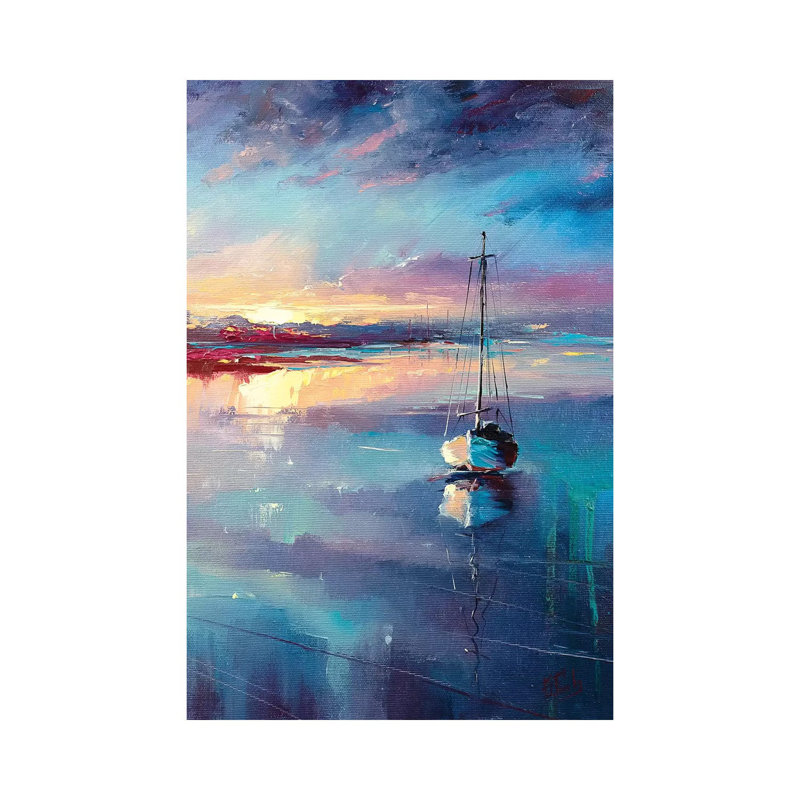 Voile bleue, H 26 po x l 18 po x 1,5 po