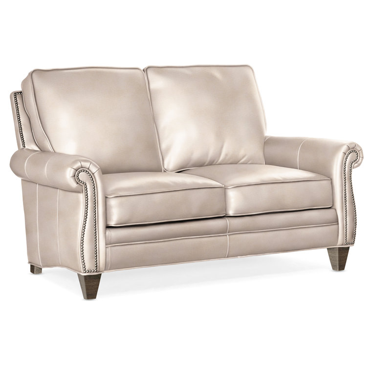 Reddish Leather Loveseat