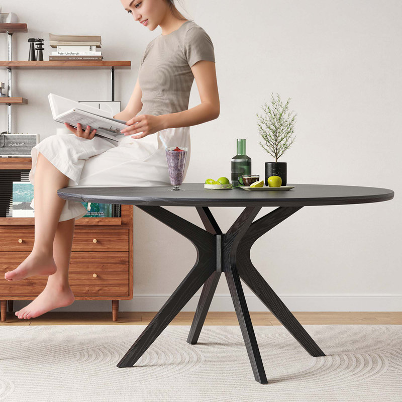 Table ronde en bois 47,2 po Crossroads, Noir