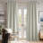 Faux Linen Curtains Modern Room Darkening Drapes for Bedroom & Living Room, 2 Panels-1836579997-1836579985