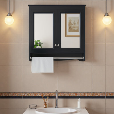 Armoire de toilette 3 en 1, armoire à pharmacie murale de 30 pouces avec tablettes réglables et portes à fermeture en douceur, miroir haute définition avec rangement pour meuble-lavabo de salle de bain