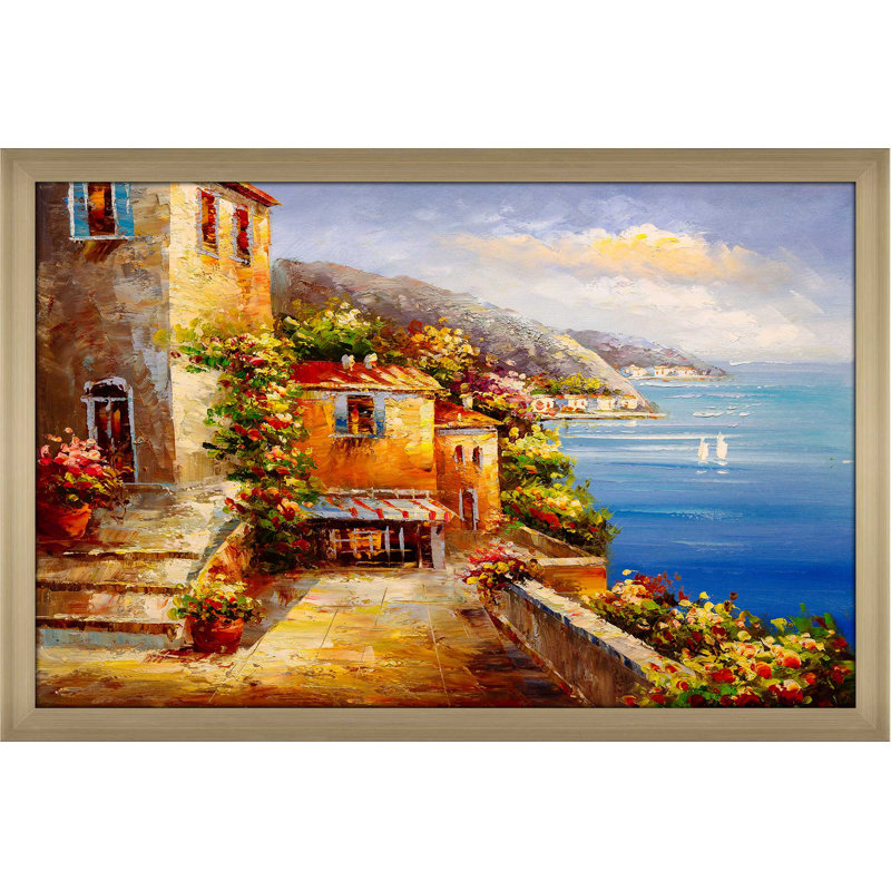 «Colorful Sea III», reproduction encadrée, H 27,5 po x l 39,5 po x P 0,75 po, Encadrement champagne