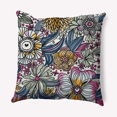 Floral Reversible Throw Pillow