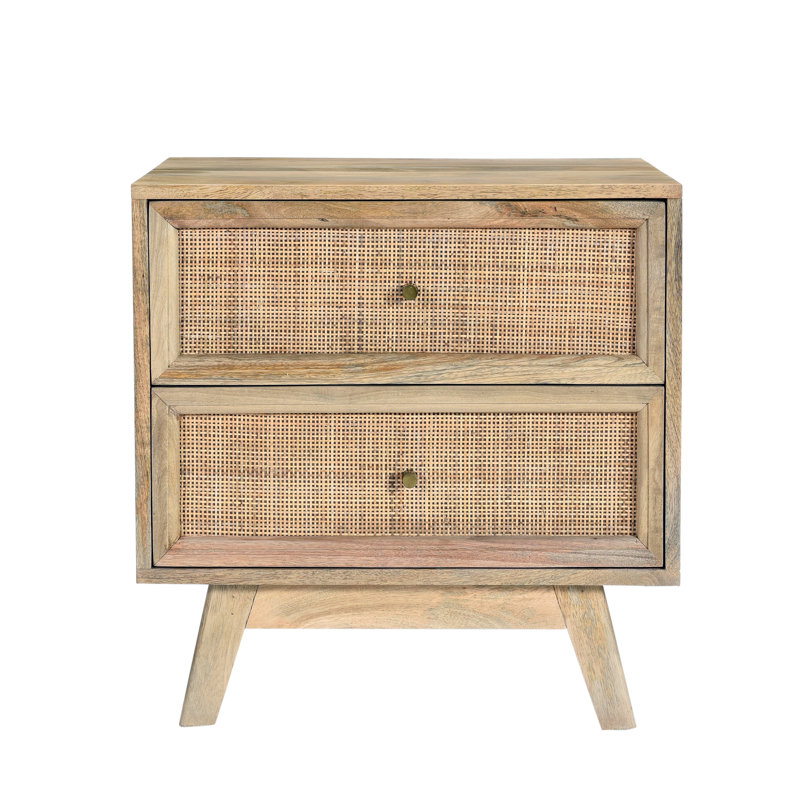 Shriya 55cm W Solid Wood Bedside Table