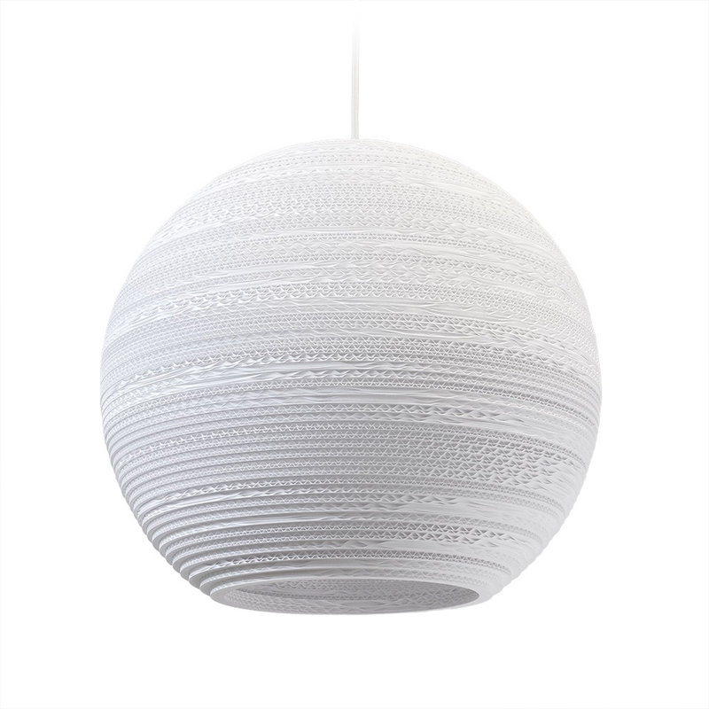Scraplights Large Globe Recycled Cardboard Pendant Light - Sun, Blonde, 21" H x 24" W x 24" D