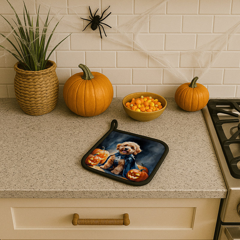 Goldendoodle Puppy Halloween paire de porte-casseroles