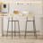 Counter Stools Set Of 2 Handwoven Paper Rope Bar Stools Boho Round Dining Pub Chairs For Kitchen (Black & Creamy White)
