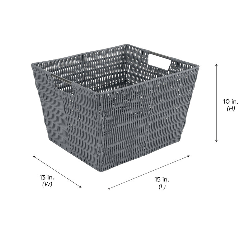 Simplify Plastic Box, Gray, 10" H x 13" W x 15" D