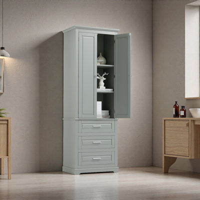 Grande armoire de rangement avec trois tiroirs pour la salle de bain / bureau