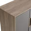 Rangement pour chaussures en panneau de particules, gris, avec tablettes réglables et siège rembourré pour armoire et siège de couloir 21, tablettes foncées, rangement