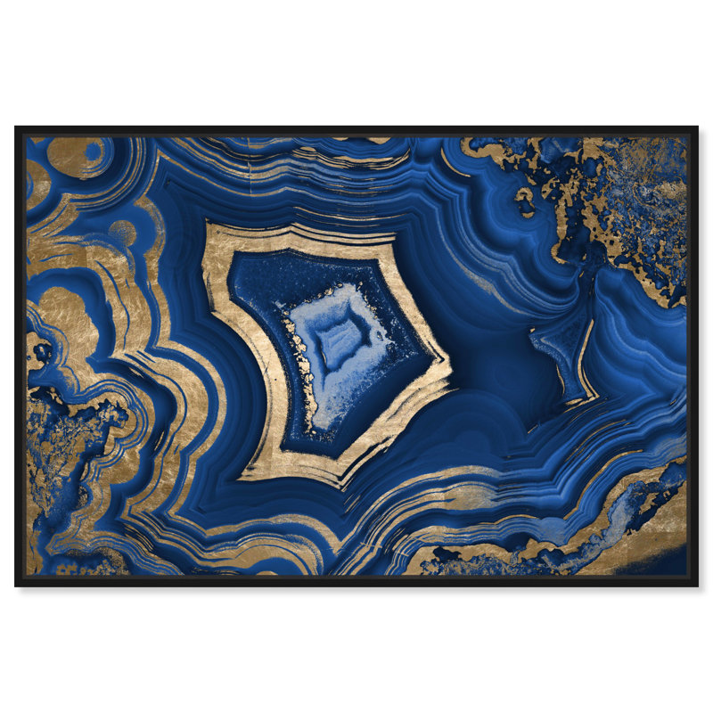 «Blue Geode - Floater Frame», reproduction d'impression sur toile, H 30 po x l 45 po