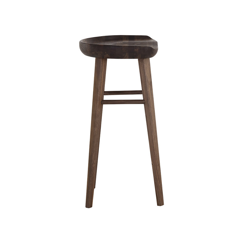 Dominic Upholstered Stool, Counter Stool (26.5" Seat Height), Walnut