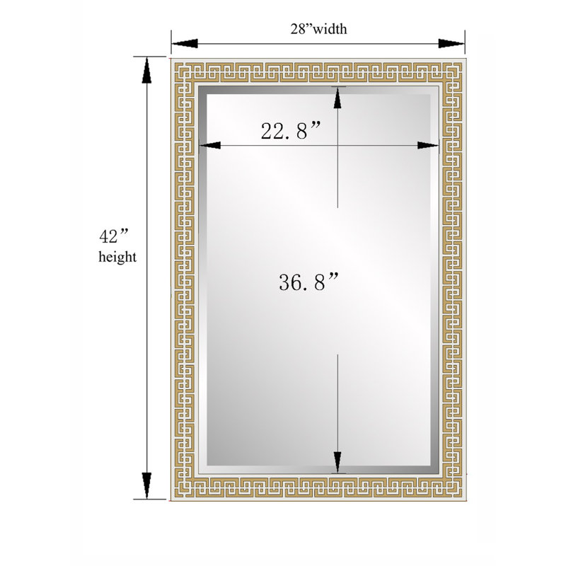 Miroir mural - Argent / Or