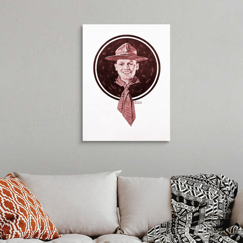 Tête de garçon, art mural sur toile, H 32 po x l 24 po x P 1,25 po, Toile tendue