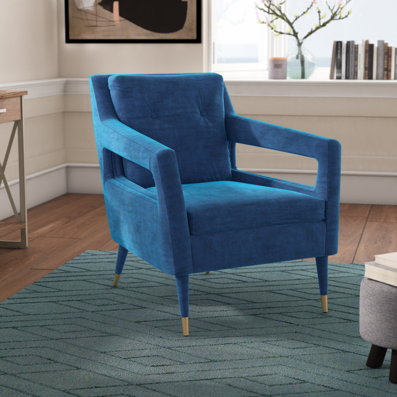Velveteen Velvet Armchair, Navy Velvet