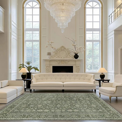 Sage Green Vintage，Soft & Comfortable, All Seasons, Easy to Maintain, Machine Washable, Indoor Floor Mat for Living Room, Bedroom, Dining Room, Hallway, Office, Patio, Home & Outdoor Decor