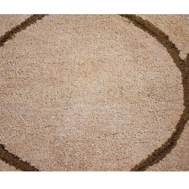Alpesh Hand Tufted Wool Eco-Friendly Area Rugs - Rectangle, Beige Brown Color, Geometric Modern Design, High Pile Thick Handmade Anti Skid Area Rugs for Living Room, Bed Room