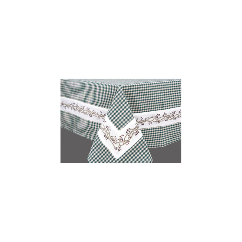 Nappe 100% coton Villaenor, Ronde 70 po, Vert