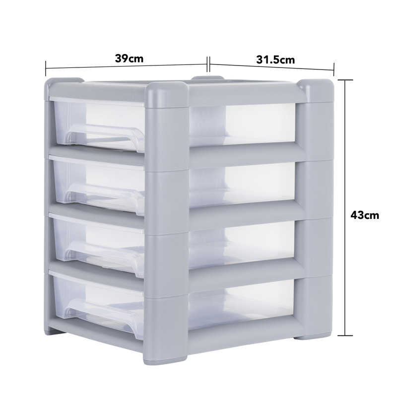 Wham Shallow 4 Drawer Unit Steel