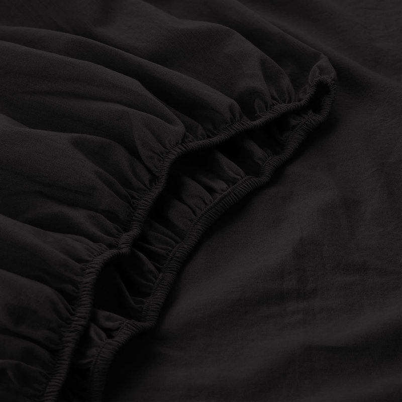 Joshua-Lewis Microfiber Brushed Fitted Sheet, Black, Kingsize (5')