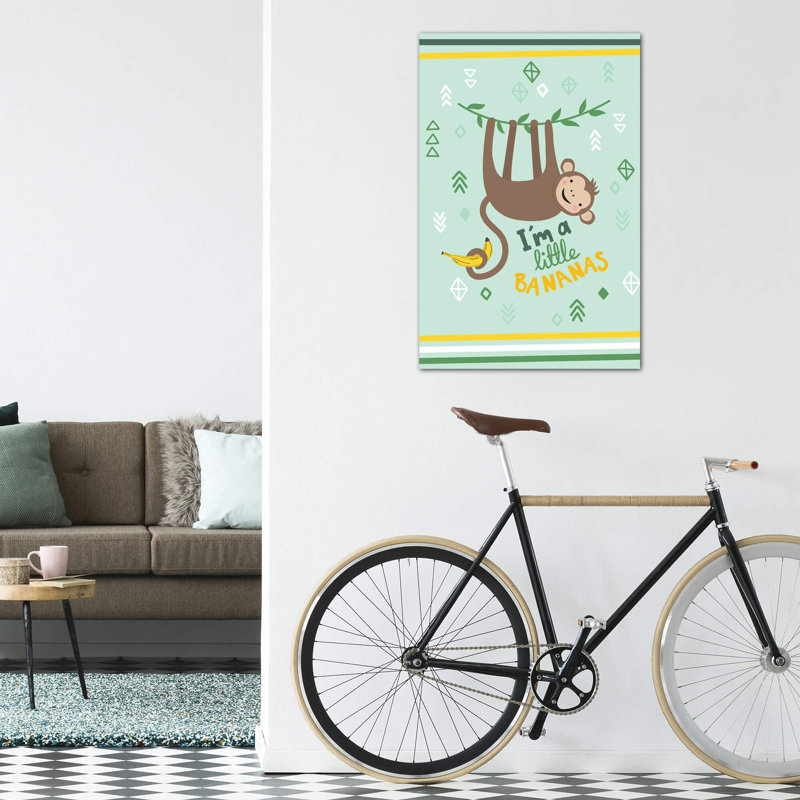 Little Monkey I by Caroline Alfreds - Print, Wrapped Canvas, No Mat, 12" H x 8" W x 0.75" D