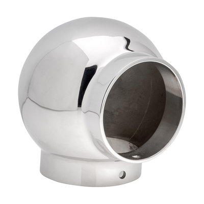 Coude en boule en acier inoxydable poli de 2 po de diamètre de 3 po x H 3 / 3/8 po pour barre de 2 pouces