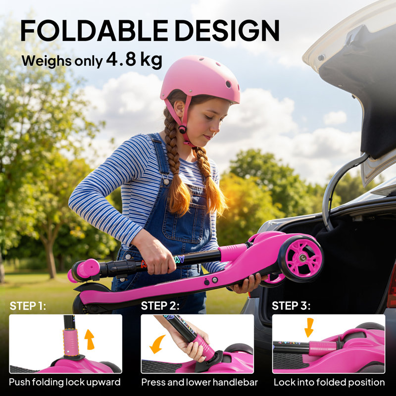 HOMCOM Electric Scooter, Pink