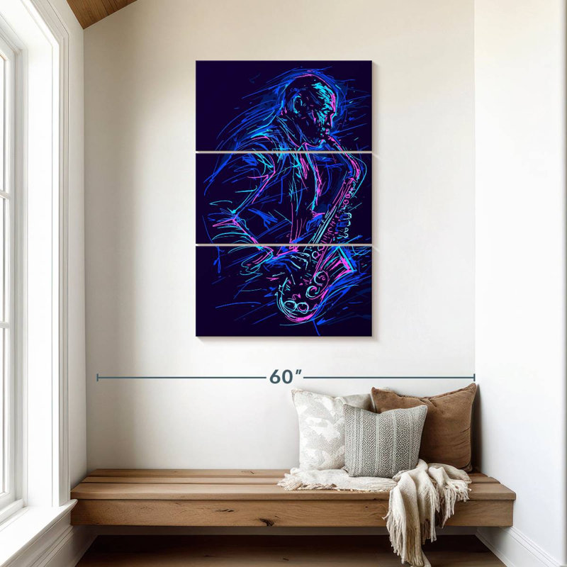 Abarca abstrait jazz, H 45 po x l 28 po