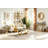 Rivy Black Gold Rectangle Coffee Table with Marble Look Top and U-shaped Base