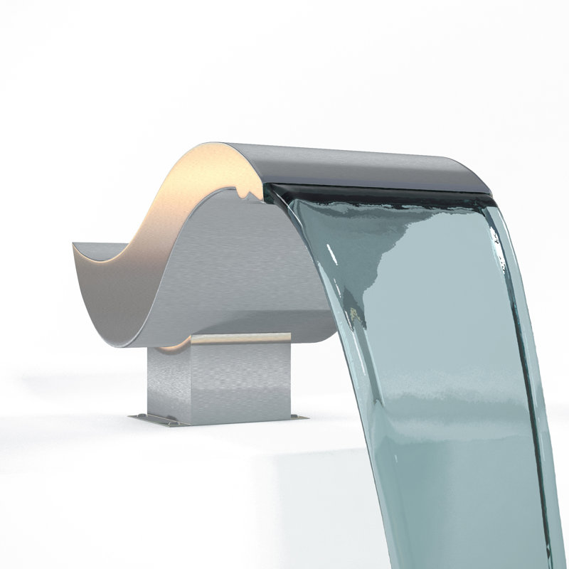 Ornement pour eau de piscine en acier inoxydable avec lumière Orca