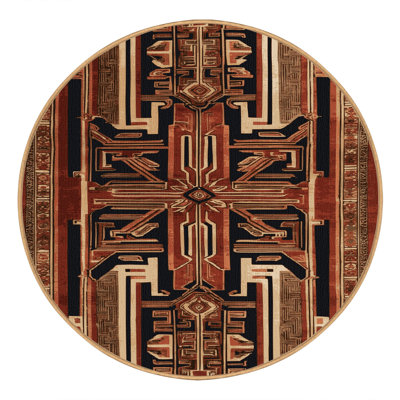 Machine Washable Art Deco Brown Area Rug