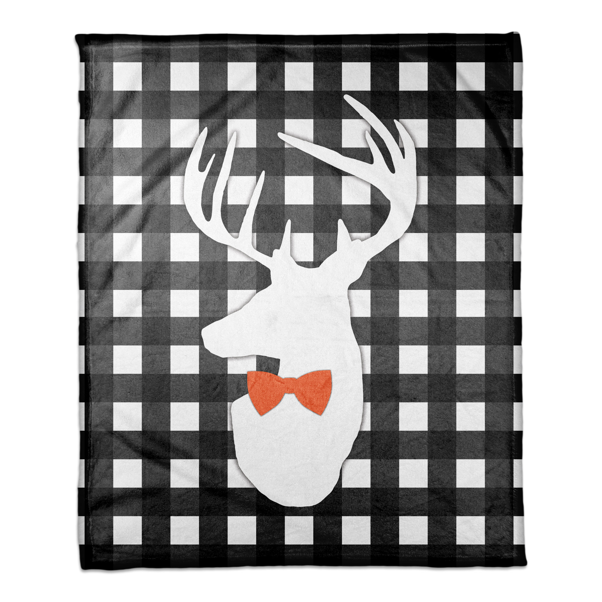 Designs Direct Creative Group Halloween Deer Buffalo Check Fleece Throw ...