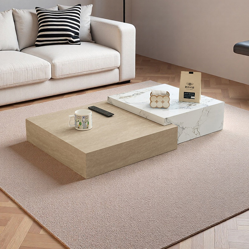 Ensemble de tables basses Minimalisme, Brun/blanc/gris, Brun/blanc/gris