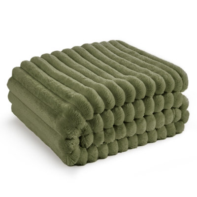 Bedsure Throw Flannel Fleece Blanket for Girls, 300 GSM Soft and Cozy Blanket for Dorm & Home Decor, Cypress, All-Season Gift
