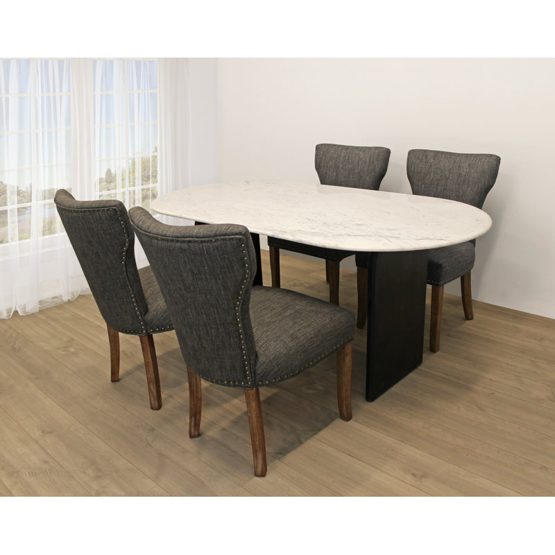 Ensemble repas pour 4 personnes Venice, Gris foncé / brun foncé