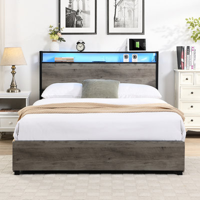 Althea Metal Standard Bed with Drawers