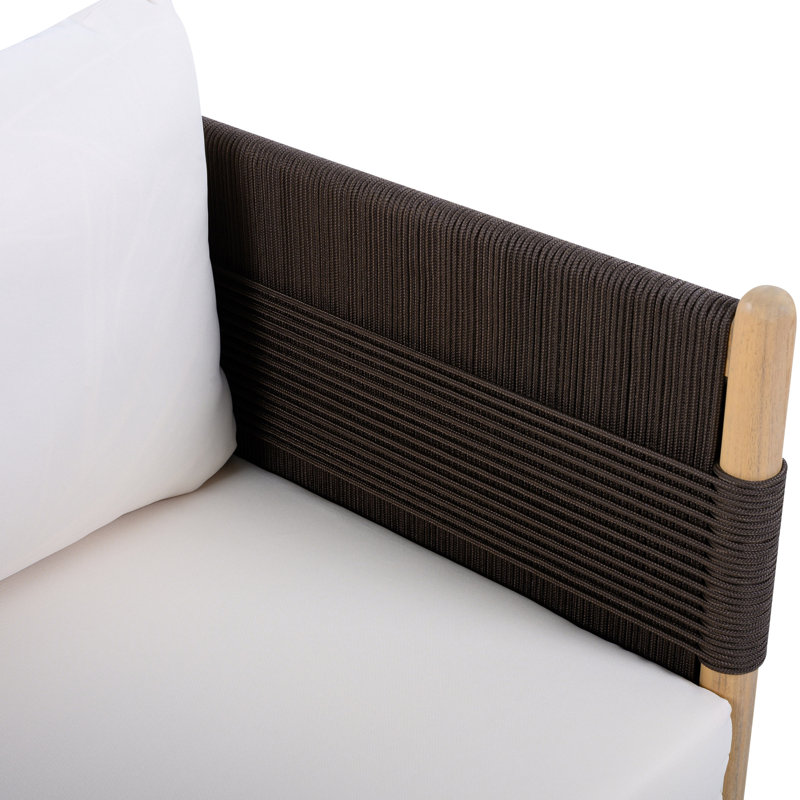Chaises longues modernes de patio, armure de corde de bois d'acacia pour la maison extérieure