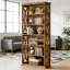 Bibliothèque classique en bois, tablettes élégantes, bibliothèque autoportante robuste