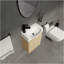 Ensemble de meuble-lavabo de salle de bain 16 po pour petit espace, petit meuble-lavabo moderne avec lavabo en céramique, ensemble d'armoire pour petit lavabo de salle de bain, chêne-2092041147