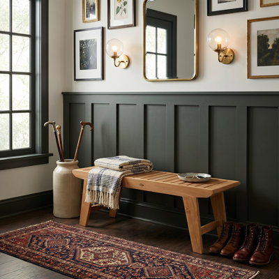 Owensville Solid Wood Teak Outdoor Bench