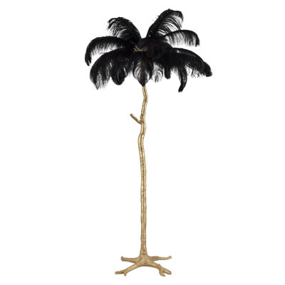63"H Branch and Ostrich Feather Floor Lamp