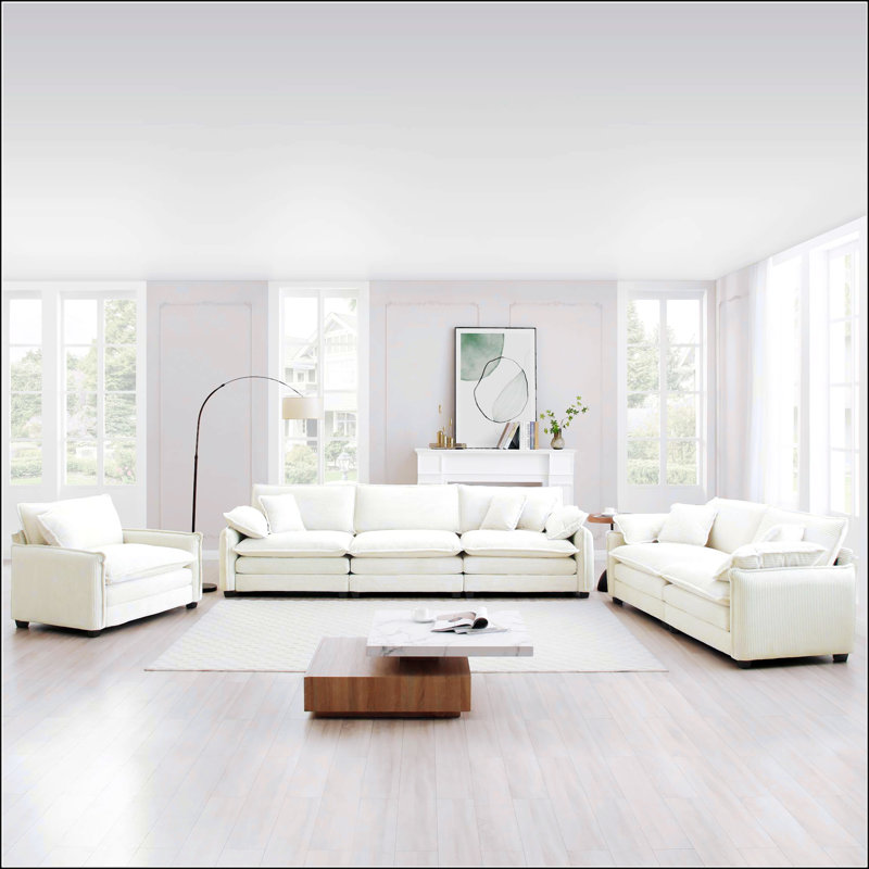 Canapé modulaire surdimensionné 3 pièces confortable, Beige