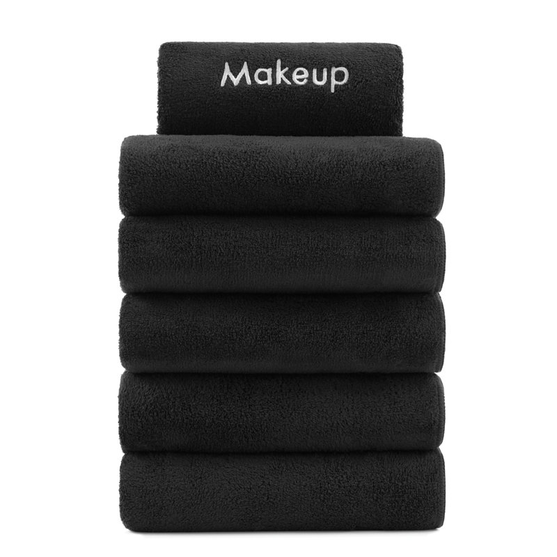 Arkwright Bck2U Coral Fleece Makeup Towel 11x17 (6/Pack), Black