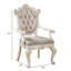 2 chaises avec accoudoirs or rose et blanc perle - Coussin floral doux avec détails texturés en bois élégants 2 chaises en tissu capitonné