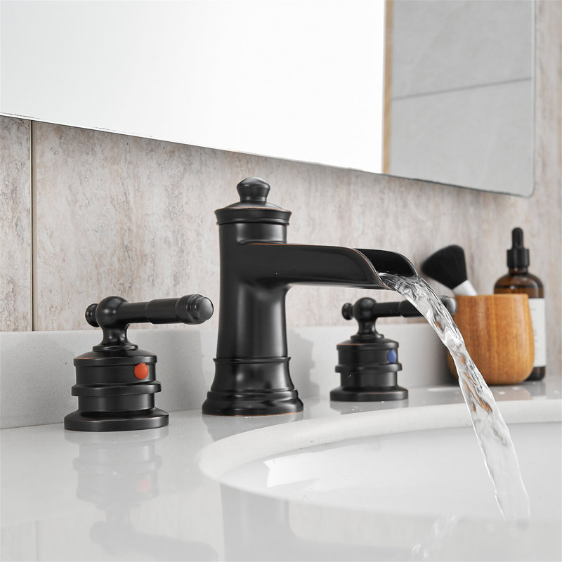 Widespread 2-handle Bathroom Faucet with Drain Assembly, Oil Rubbed Bronze